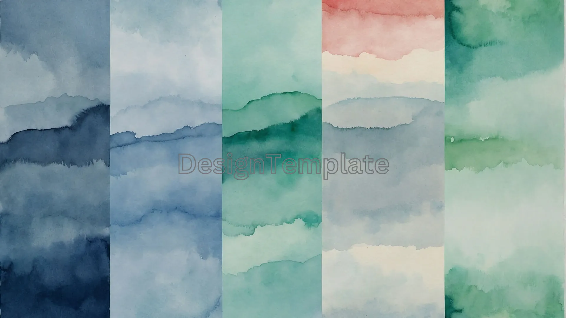 Serene Abstract Watercolor with Soft Blue and Green Background